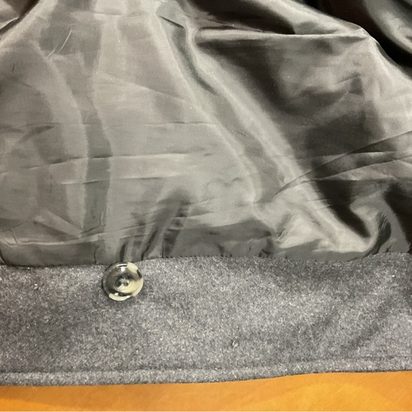 London Fog Womens Gray Wool Blend Long Sleeve Pea Coat With Scarf Size X-Large - Picture 12 of 15